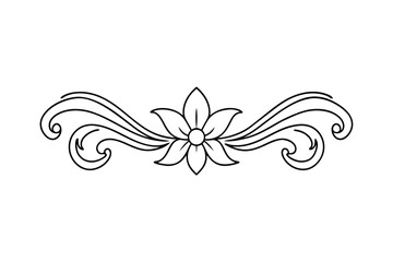 Elegant floral ornament border design with swirls for decorative graphic elements
