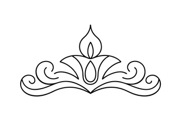 Elegant black and white decorative flourish design with ornate floral and swirl elements