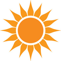 sun icon vector illustration element, logotype, drawing, glow, solar, climate, 