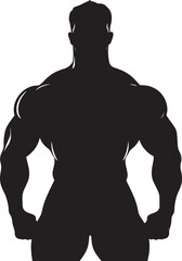 Fototapeta premium Muscular Man Silhouette Strong Bodybuilder Fitness Icon