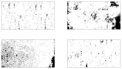 Set of Black and white grunge. Distress overlay texture. Surface dust and rough dirty wall background concept. Distress illustration simply place over object to create grunge effect.