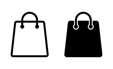 Obraz na płótnie Canvas Shopping bag icon. Paper bag icon.