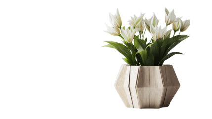 A foldable flower pot, white background --ar 16:9