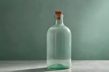 empty green glass bottle