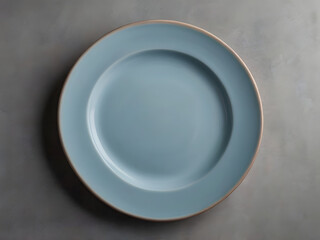 blue plate against neutral background