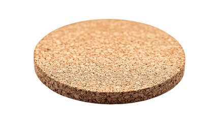 A lightweight cork coaster, white background --ar 16:9