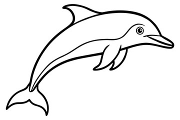 Elegant Dolphin Outline