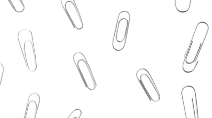 A minimalist paper clips, white background --ar 16:9