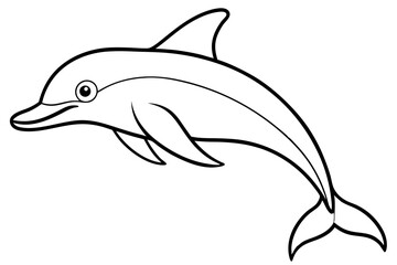 Elegant Dolphin Outline