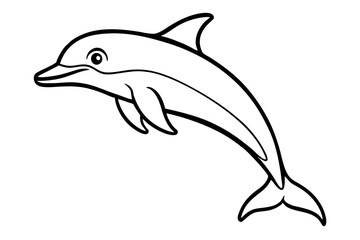 Elegant Dolphin Outline