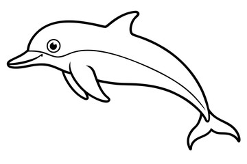 Elegant Dolphin Outline