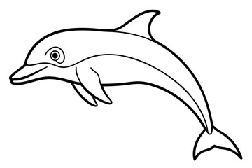 Elegant Dolphin Outline