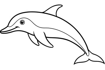 Elegant Dolphin Outline