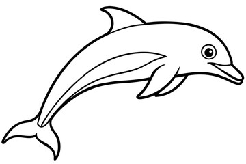 Elegant Dolphin Outline