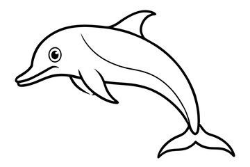 Elegant Dolphin Outline