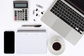A Modern Office Workspace Featuring Coffee, Advanced Technology, and Creative Elements