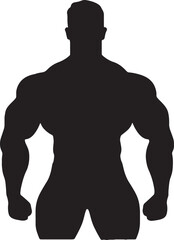 Fototapeta premium Muscular man silhouette strong bodybuilder fitness power