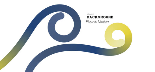 Abstract Color Lines with dusk to dawn Gradient on a White Background. Vector Curved Shapes - Design Elements for Pattern and Posters. 3D Wave Doodle Ribbons