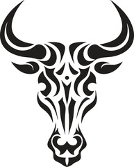 Tribal bull head vector graphic design black and white illustration animal art tattoo stencil clipart design