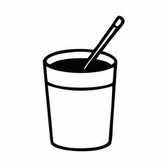 Cold cola drink in a glass with ice and a straw, isolated on white