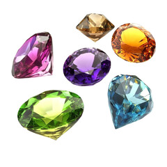 Fototapeta premium Sparkling Gemstones Vibrant Colors Precious Jewels Luxury Collection