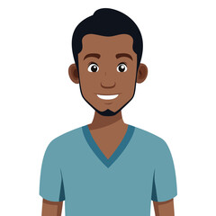 An African American man in a simple v-neck t-shirt, a classic and casual look.