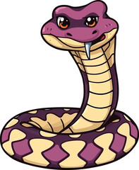 Fototapeta premium Cute cartoon a illustrator vector Ratllesnake