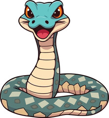 Cute cartoon a illustrator vector Ratllesnake