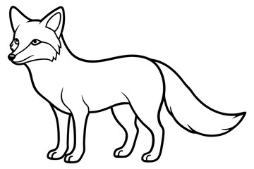 Elegant Fox Line Art