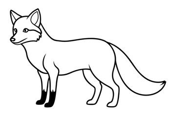 Elegant Fox Line Art