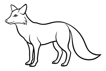Elegant Fox Line Art