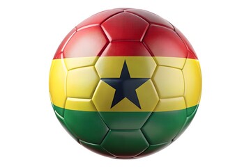 Ghana flag soccer ball isolated on white