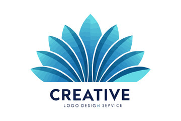Abstract company logo vector with nature-inspired design elements like leaf and flower for business identity