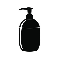 Black and white icon of pump bottle dispenser