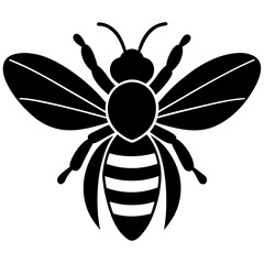 Fototapeta premium Bee Flying Silhouette Pollination Insect Icon Clipart