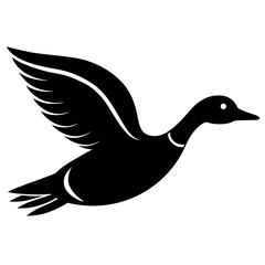 Obraz premium Duck Flying Silhouette Wetland Bird Vector Icon