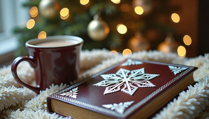 Old book with snowflake cover (Christmas)
