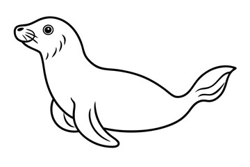 Fototapeta premium Elegant Seal Outline