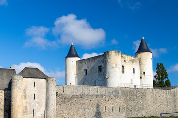 Noirmoutier Castle standing tall under a blue sky in Vendee, France