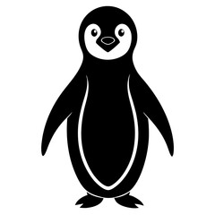 Fototapeta premium Penguin Standing Silhouette Cute Bird Clipart Vector