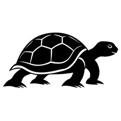 Turtle Silhouette Walking on Land Reptile Icon
