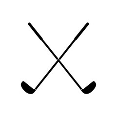 Crossed Golf Clubs Silhouette Icon