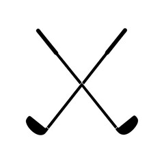 Crossed Golf Clubs Silhouette Icon