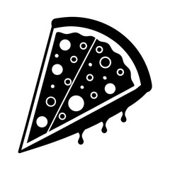 Bold Pizza Slice Vector Graphic with Toppings and Dripping Cheese An Appetizing Culinary Icon for Food Lovers and Restaurant Designs
