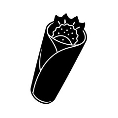 Burrito Food Silhouette Icon