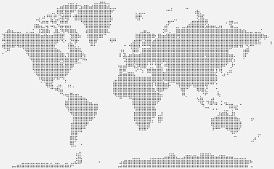 Modern vector of a squire shape dotted world map with a global travel and business focus for presentations © Afifa Tazrimin