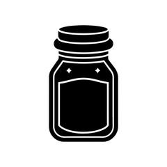 Stylized Black and White Apothecary Jar with Geometric Leaf Pattern Depicting Herbal Remedy and Traditional Medicine
