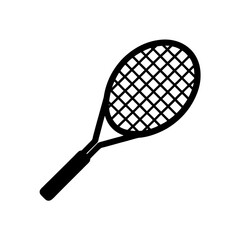 Monochrome Tennis Racket Illustration Sports Equipment for Athletic Games Recreational Activity Exercise and Fitness Gear With Handle and Strings