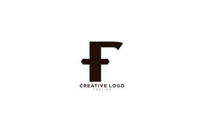 F FT TF Abstract initial monogram letter alphabet logo design