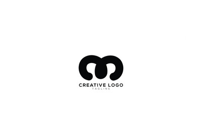 MM M Abstract initial monogram letter alphabet logo design